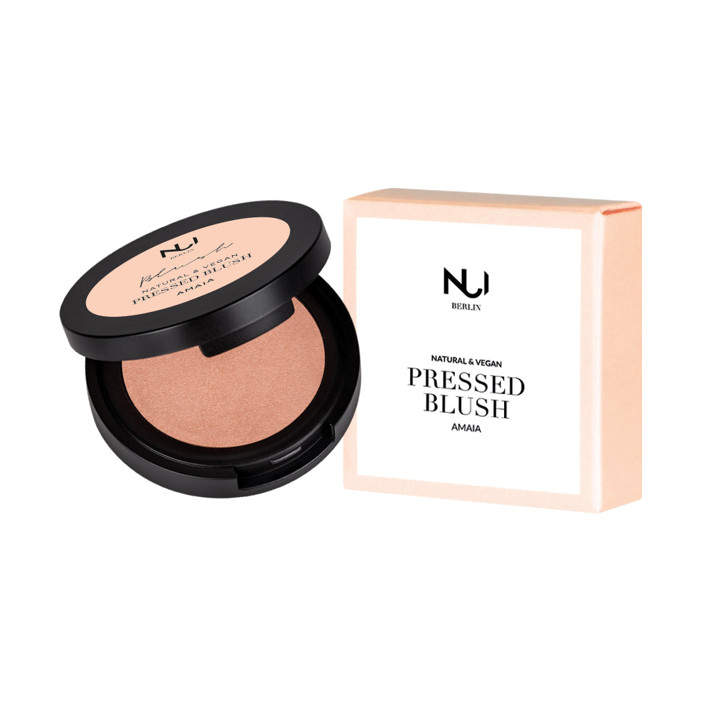 sustainable natural vegan blush natural cosmetics Pressed Blush cool pink brown